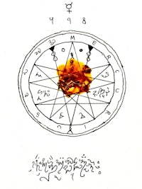 a drawing of a circle with a sun in the middle
